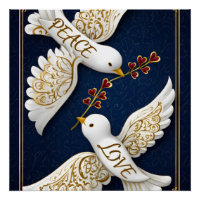 Art de la colombe ornée Paix & Amour