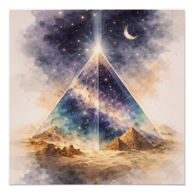 Poster art de la pyramide égyptienne cosmique, Égypte ant (Devant)
