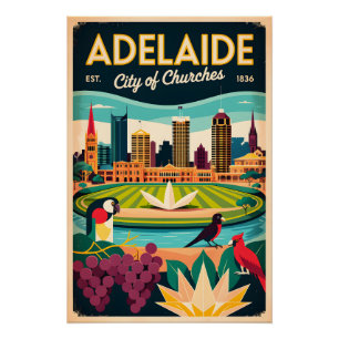 Poster Art de l'affiche de voyage rétro d'Adélaïde Austra