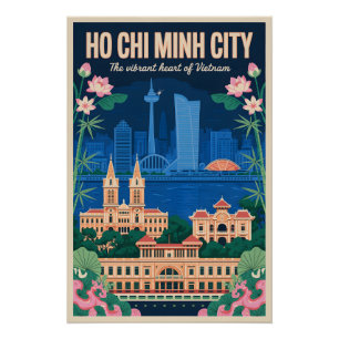 Poster Art de l'affiche de voyage rétro de la ville d'Hô