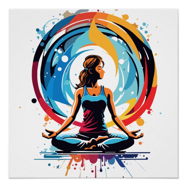 Poster Art de l'énergie du flux de méditation sereine (Devant)