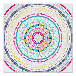 Poster Art de mandala coloré vibrant