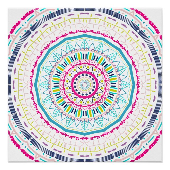 Poster Art de mandala coloré vibrant (Devant)