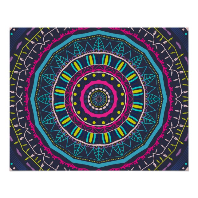Poster Art de mandala coloré vibrant (Devant)