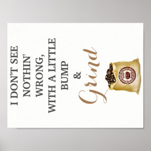 Poster Art de mur de calembour de cuisine de bosse et de