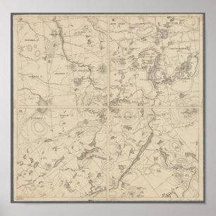 Poster Art de mur de région de lac Adirondack
