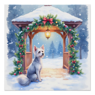 Poster Art de Noël Gazebo enneigé Crested Chinois