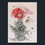 Poster Art de Paul-De-Longpre, Poppies et abeilles<br><div class="desc">Le célèbre artiste Paul-De Longpre belle peinture de pavots roses,  rouges et blancs.</div>