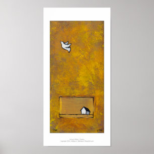 Poster Art de peinture de vol d'oiseau de colombe de