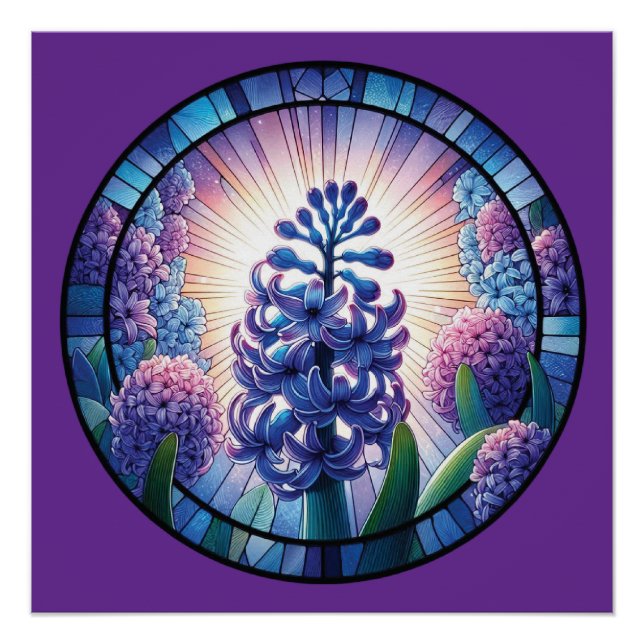 Poster Art de verre teinté d'hyacinthe (Devant)