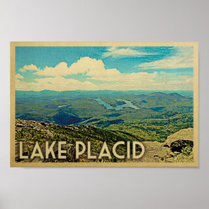 Poster Art de Vintage voyage d'affiche de Lake Placid