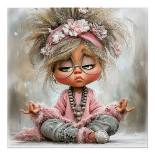 Poster Art de yoga drôle et impertinent