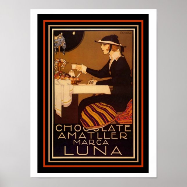 Poster Art Déco Café Vintage 12 x 16 (Devant)