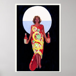 Poster Art Déco de la Française vintage Liqueur Wo