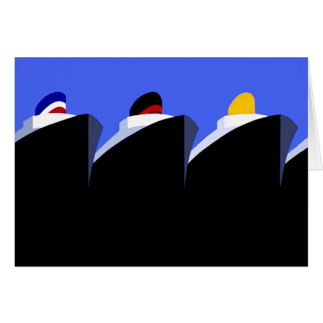 Poster Art Déco des paquebots de croisière vintage (Devant horizontal)