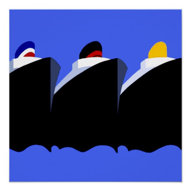 Poster Art Déco des paquebots de croisière vintage (Devant)