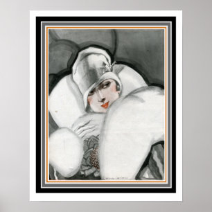 Poster Art Déco "Lady in Fur" 16 x 20