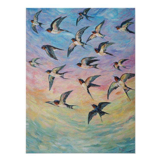 Poster art des oiseaux migrateurs (Devant)