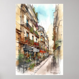 Poster Art des rues de Paris