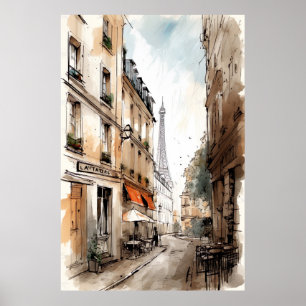Poster Art des rues de Paris