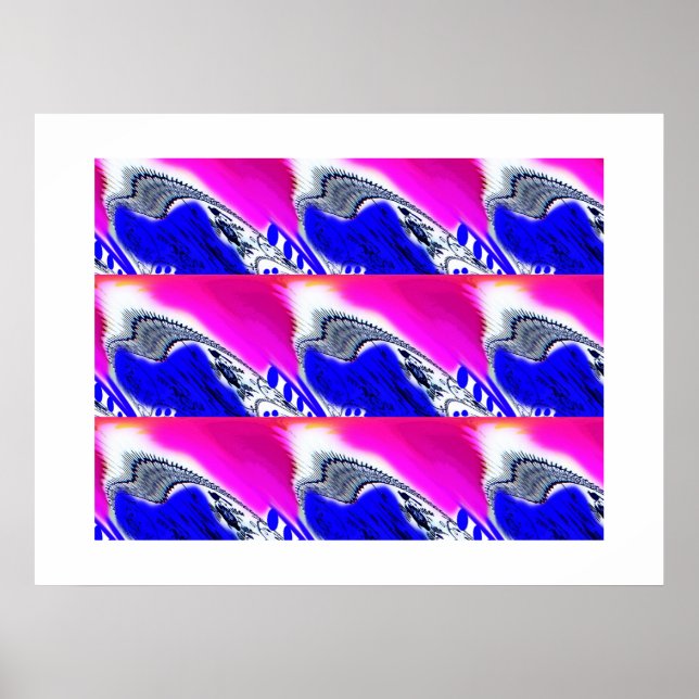 Poster Art des vagues bleues (Devant)