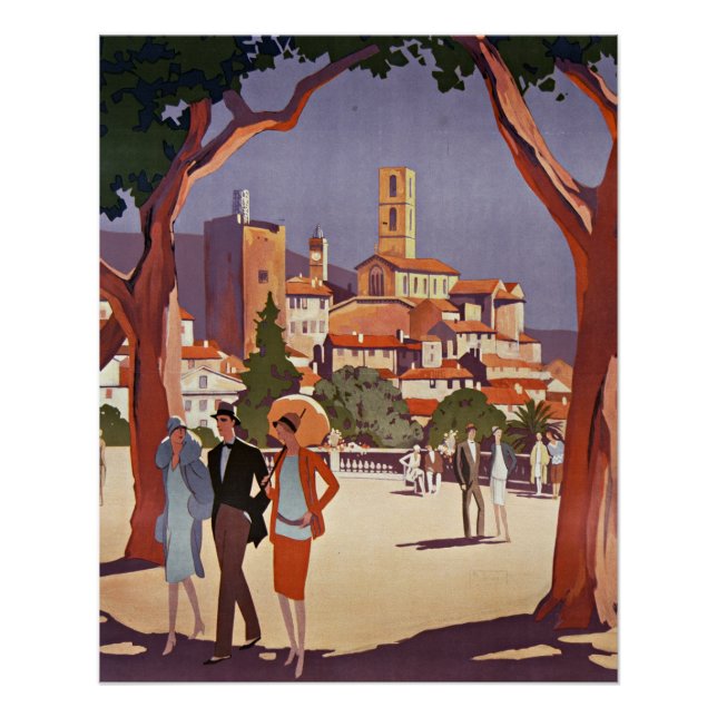 Poster Art d'été vintage Grasse (Devant)