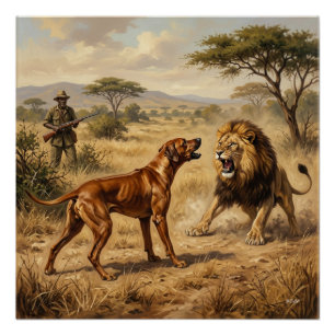 Poster Art du chien de Rhodes à crête dorsale Lion