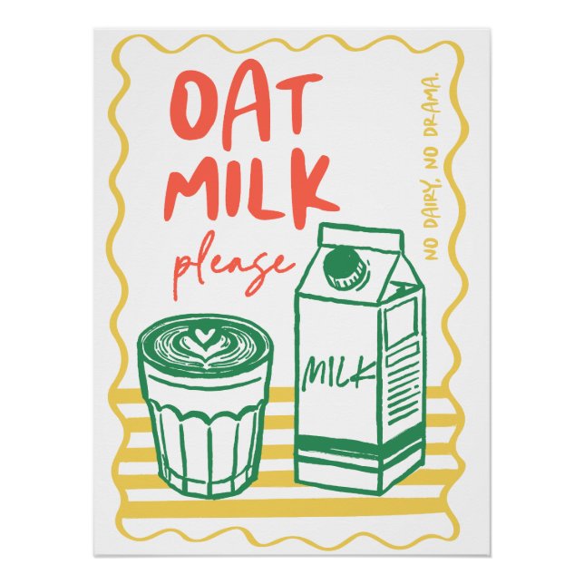 Poster Art du lait d'avoine coloré (Devant)