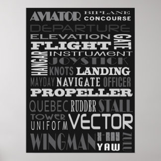 Poster Art du métro Aviator Alphabet