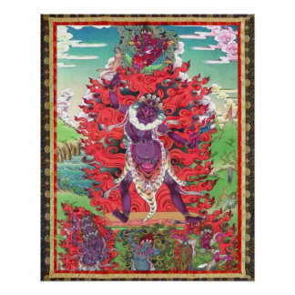 Poster Art du Thangka tibétain Ekajati