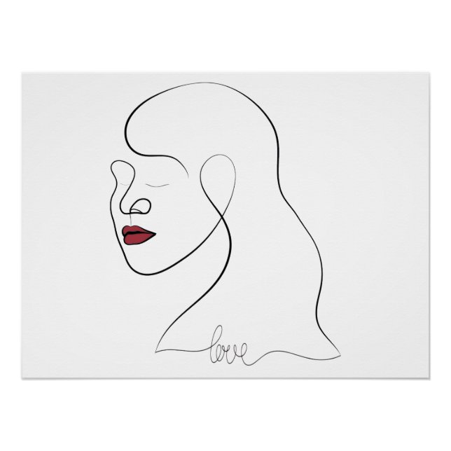 Poster Art en ligne simple - Amour (Devant)