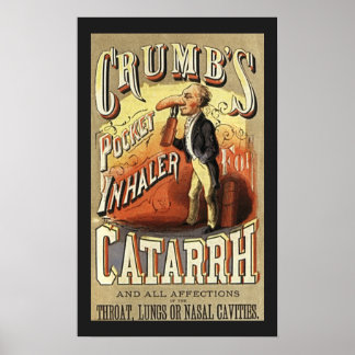 Poster Art Étiquette vintage, Cumb's Pocket Asthma Inhale