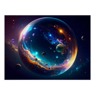 Poster Art Fantastique de la Galaxie de la Bulle Cosmique