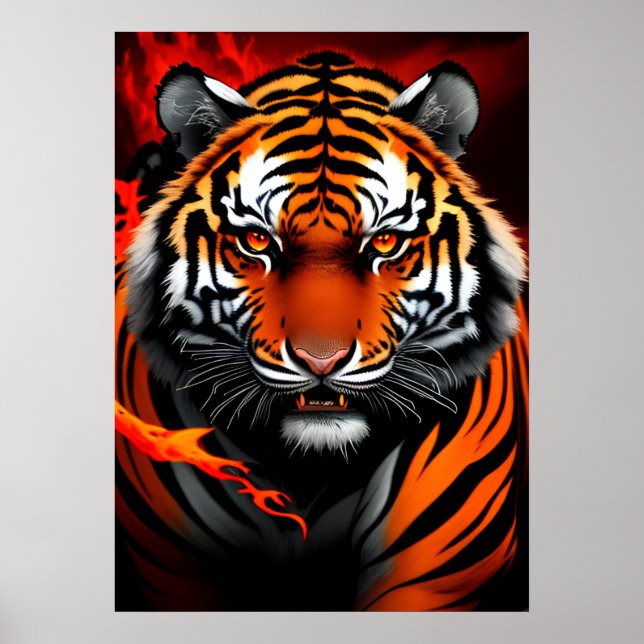 Poster Art Firery Tiger (Devant)