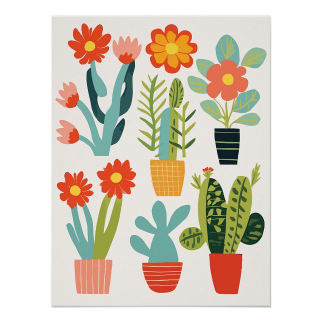 Poster Art Floral Abstrait (Devant)