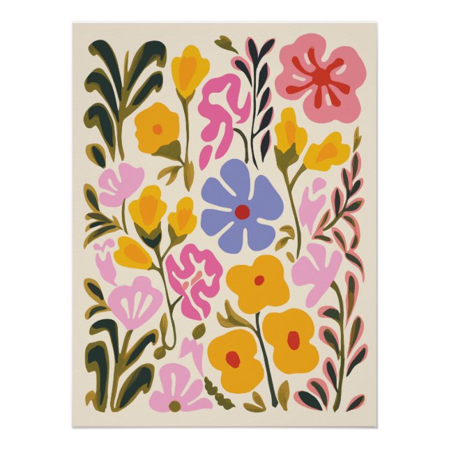 Poster Art Floral Abstrait (Devant)