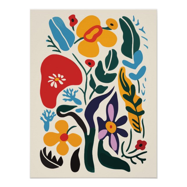 Poster Art Floral Abstrait (Devant)