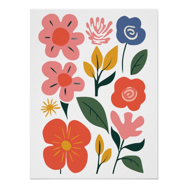 Poster Art Floral Abstrait (Devant)