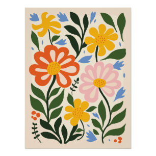 Poster Art Floral Abstrait