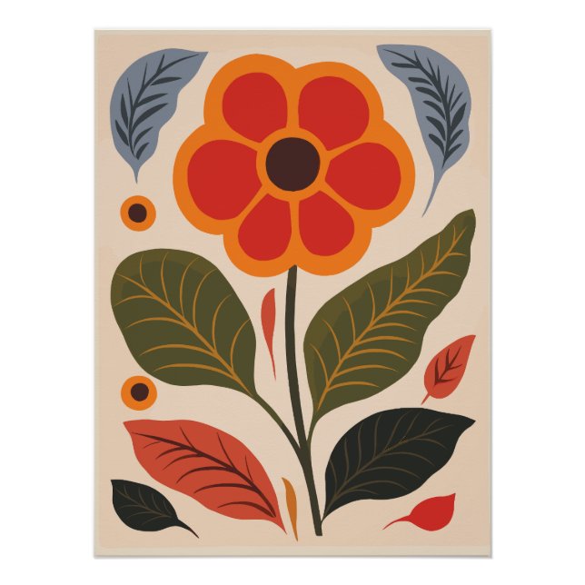 Poster Art Floral Abstrait (Devant)