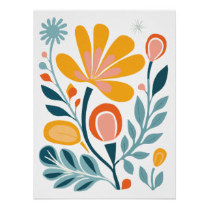 Poster Art Floral Abstrait