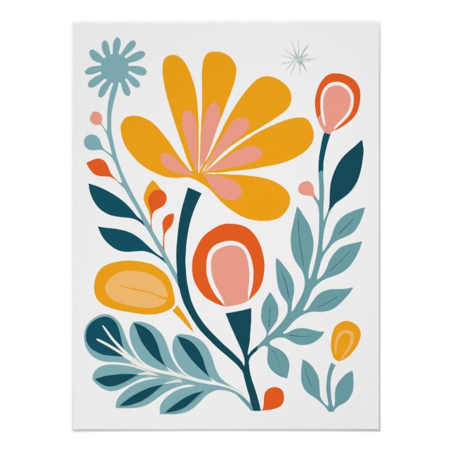 Poster Art Floral Abstrait (Devant)
