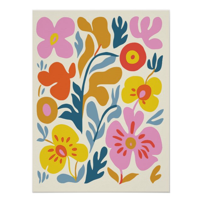 Poster Art Floral Abstrait (Devant)