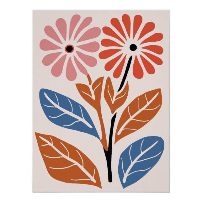 Poster Art Floral Abstrait (Devant)