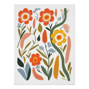 Poster Art Floral Abstrait