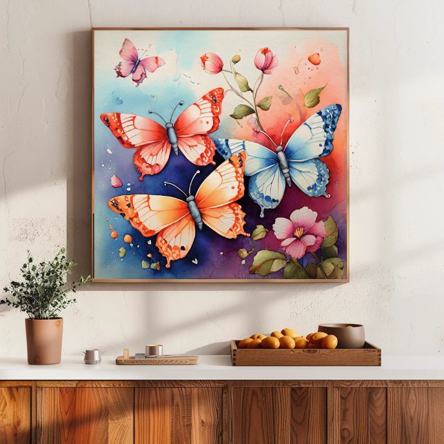 Poster Art floral et papillon Imprimer Chic (Créateur téléchargé)