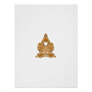 Poster Art Floral Paisley ・ Décor Boho Orange