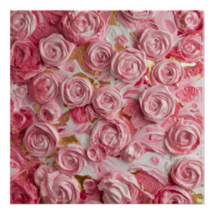 Poster Art floral texturé – Conception de fleurs de la na