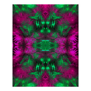 Poster Art fractal à énergie néon psychédélique
