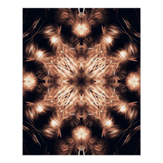Poster Art fractal mandala en grès radiant (Devant)